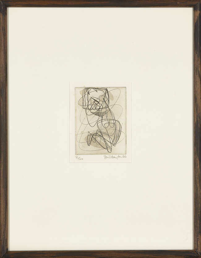 
	
		Stanley William Hayter CBE,
		British 1901-1988;
		 
		New Year&#39;s Greeting Card [Black &...
