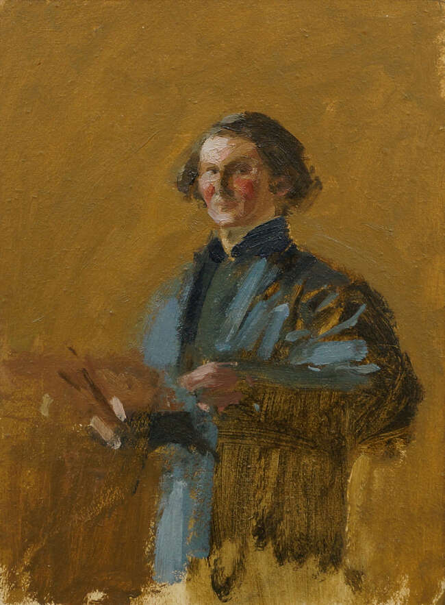 
	
		John Sergeant, 
		British 1937-2010- 
		 
		Self-portrait of the artist holding...