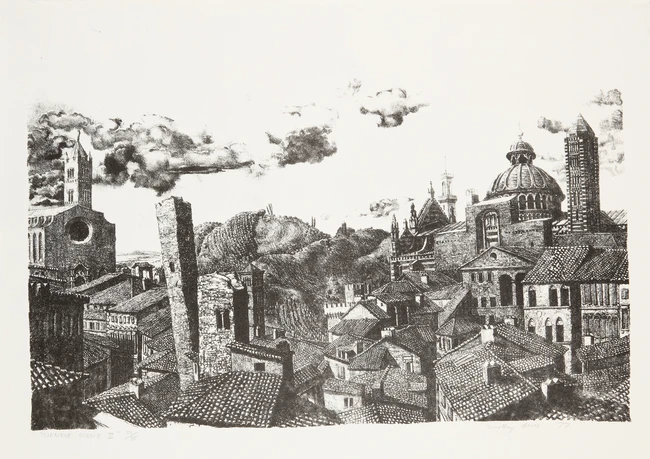 Timothy Alves, Philip O'Reilly, Andrew Holmes , Jeremy Deller and others
A panorama of Siena, a...