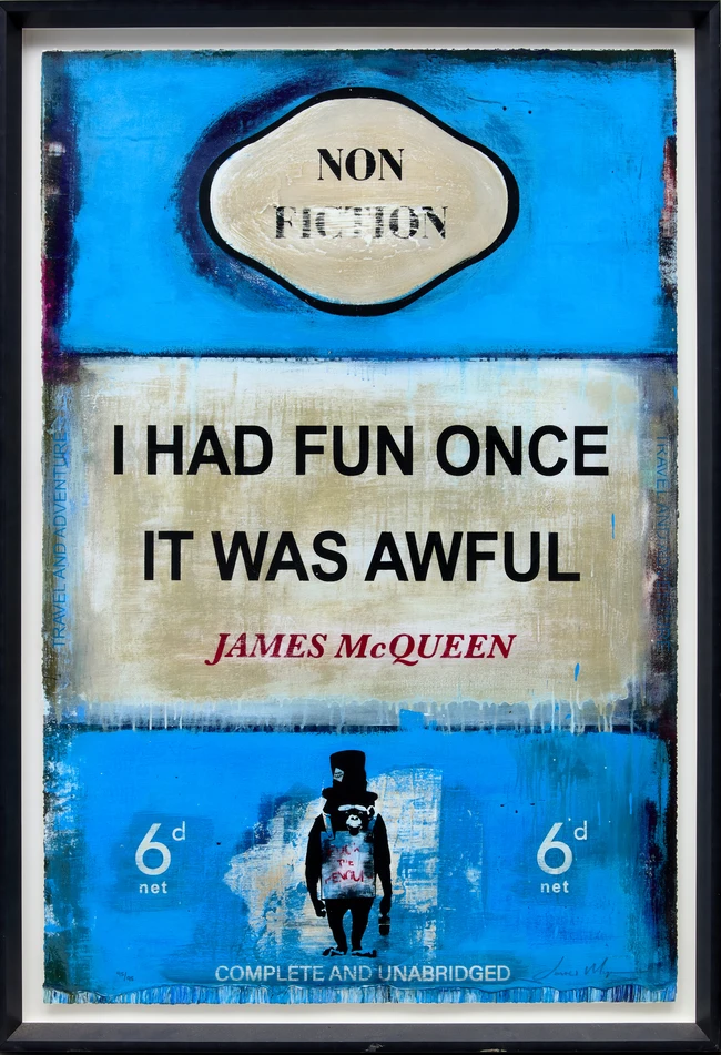 James McQueen, British b.1977- I Had Fun Once It Was Awful, 2022; mixed media on heavy wove...