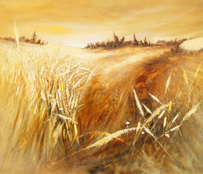 
	
		George Spence, Scottish, mid-late 20th century- Edge of Cornfield (Stirling Scotland);...