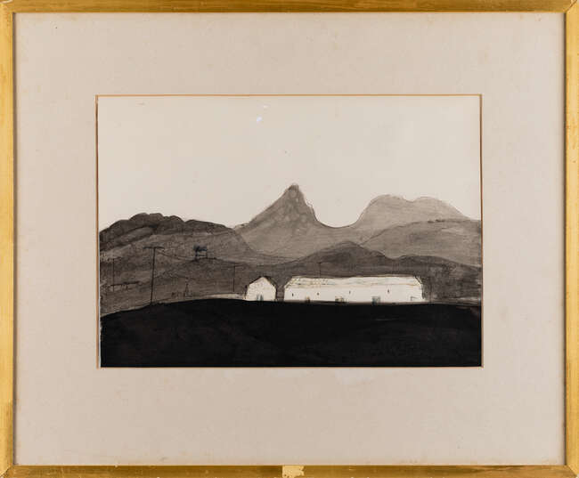 
	
		Fred Uhlman, 
		German/British 1901-1985 - 
		 
		Welsh Landscape no.1; 
		 
		ink...