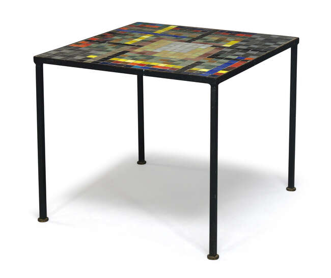 
	
		John Piper (1903-1992), a mosaic tiled coffee table   
		c.1950, one tile bearing...