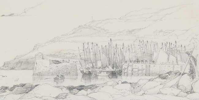 
	
		Edward William Cooke RA, 
		British 1811-1880- 
		 
		Dartmouth, 
		 
		pencil on...