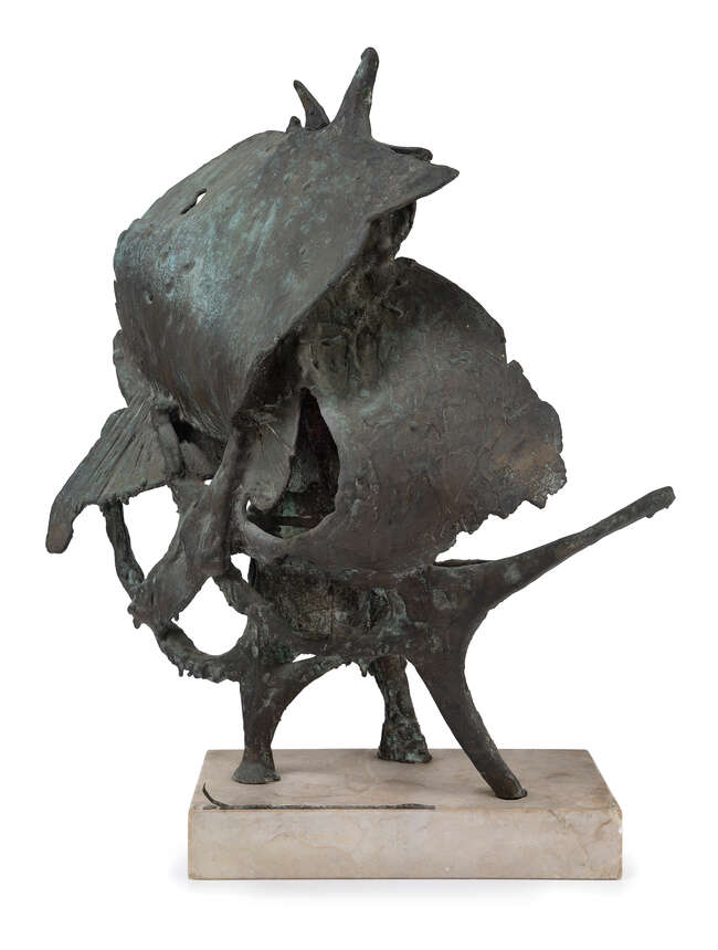 
	
		Otto Hitzberger, 
		German 1904-2002 - 
		 
		Sculpture piece, 1966; 
		 
		patinated...
