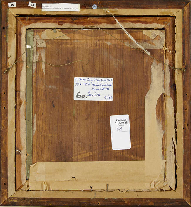 
	
		Sir Walter Thomas Monnington PRA, 
		British 1902-1976- 
		 
		Italian landscape;...