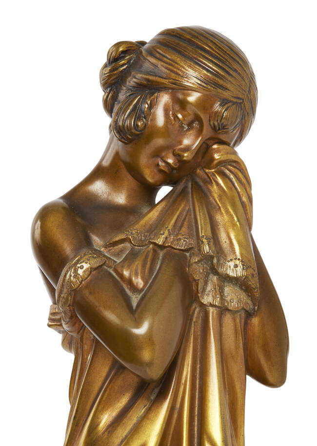 Demetre H. Chiparus (Romanian/French 1886-1947), The little sad one a patinated and gilt bronze...
