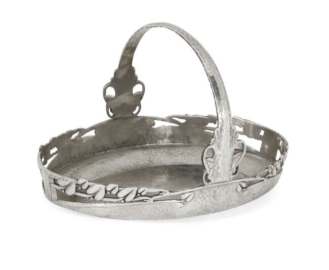 
	
		Archibald Knox (1864-1933), a Liberty & Co pewter fruit basket
		c.1905, Stamped English...