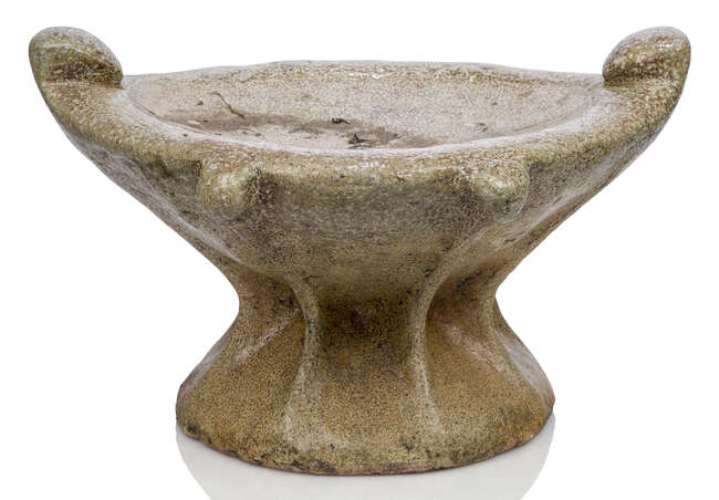 
	
		Sarah Walton (1945-), a large bird bath 
		c.2000, initialled to side 
		A large salt...