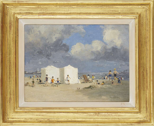 
	
		Campbell Archibald Mellon, 
		British 1876-1955 - 
		 
		Gorleston Beach; 
		 
		