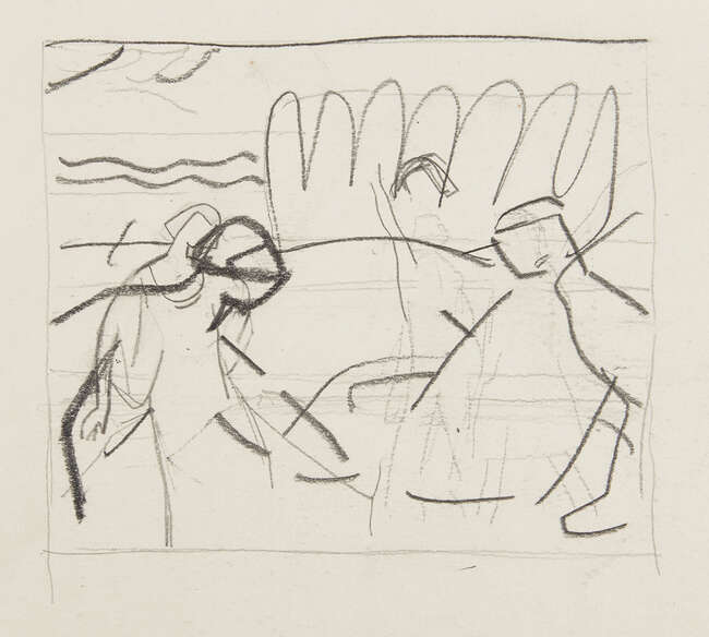 
	
		James Cowie RSA, 
		Scottish 1886-1956 - 
		 
		Two Figures; 
		 
		graphite on...