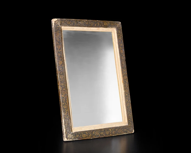 A rectangular lacquered papier-mache mirror case, Qajar Iran, late 19th/early 20th...