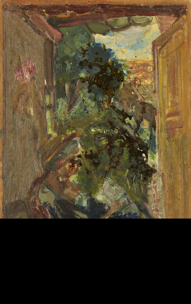 
	
		Michel Kikoine, 
		French 1892-1968 - 
		 
		Femme lisant; 
		 
		oil on panel...