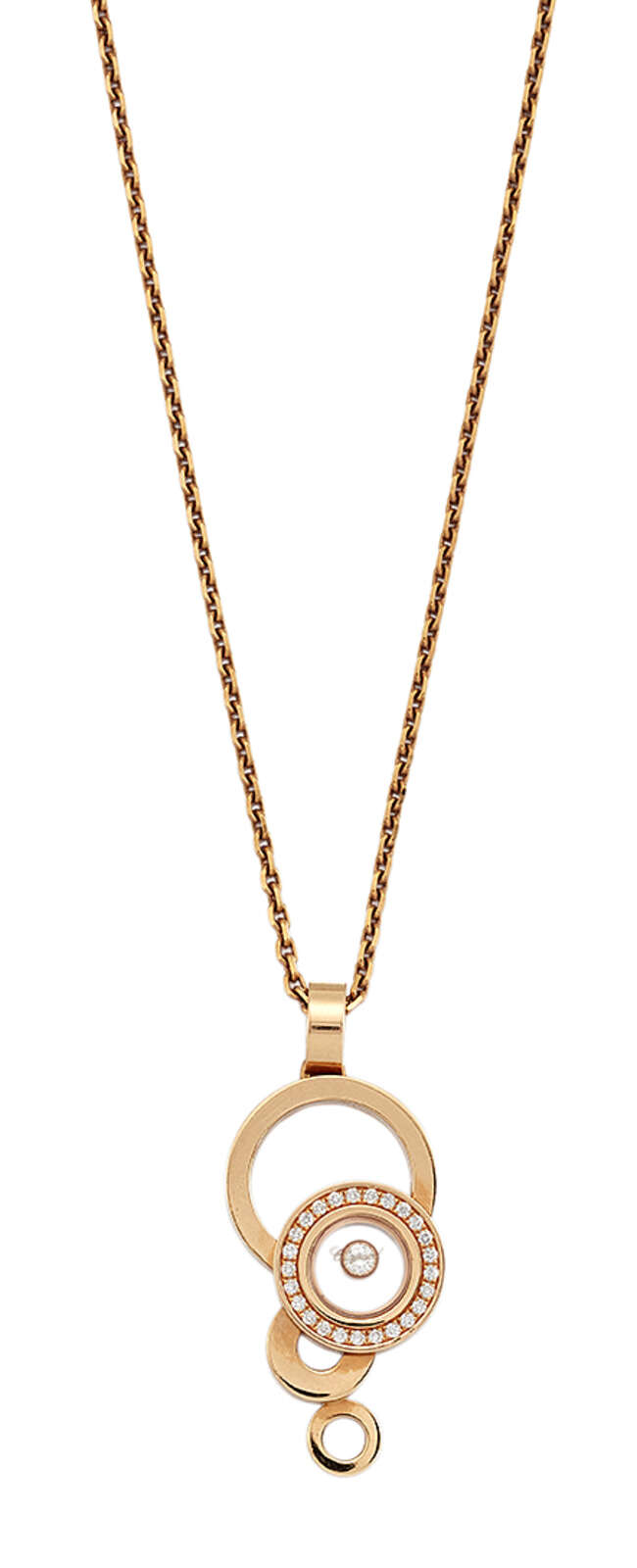 A 'Happy Bubbles' diamond pendant necklace, by Chopard, with signature free-moving diamond...