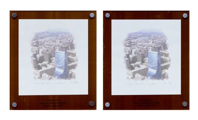 British School, 21st Century
City Point, London; 
2 lithographs in colour, signed in pencil...
