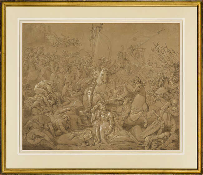 
	
		Conrad Martin Metz, 
		German 1749-1827- 
		 
		The Death of Florine of Burgundy;...