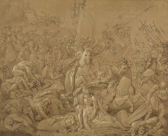 
	
		Conrad Martin Metz, 
		German 1749-1827- 
		 
		The Death of Florine of Burgundy;...