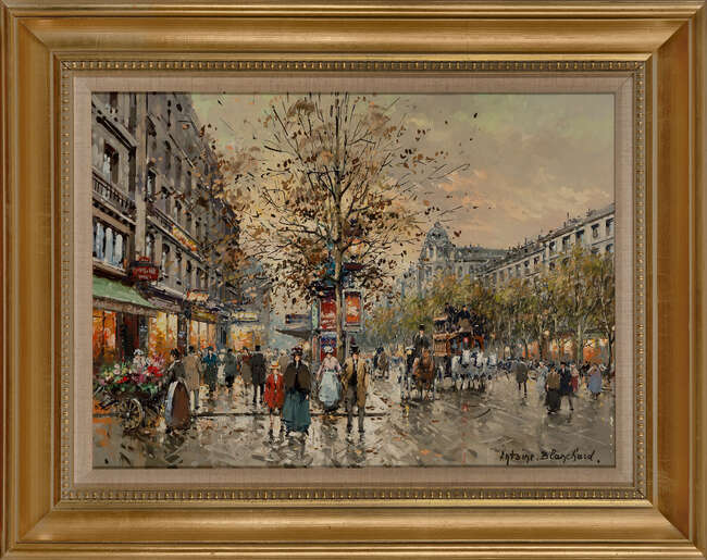 
	
		Antoine Blanchard, 
		French 1910 - 1988 - 
		 
		Les Grands Boulevards, Paris en 1900;...
