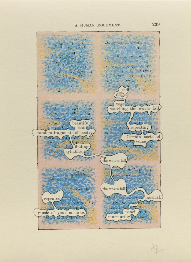 Tom Phillips CBE RA, British 1937-2022, A Humument, Vol IV, 1970; six offset lithographs in...