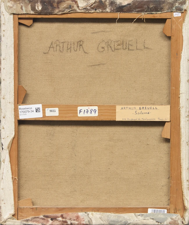 To Be Sold with No Reserve: Arthur Greuell, Belgian 1891-1966 - Salomé; oil on canvas,...