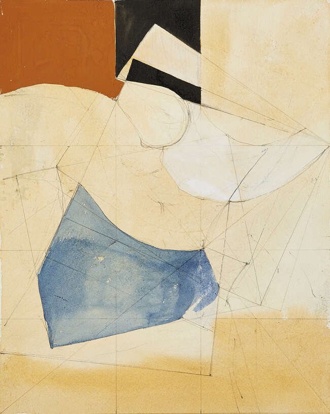 
	
		Adrian Heath, 
		British 1920-1992- 
		 
		Untitled in orange, red and green;...