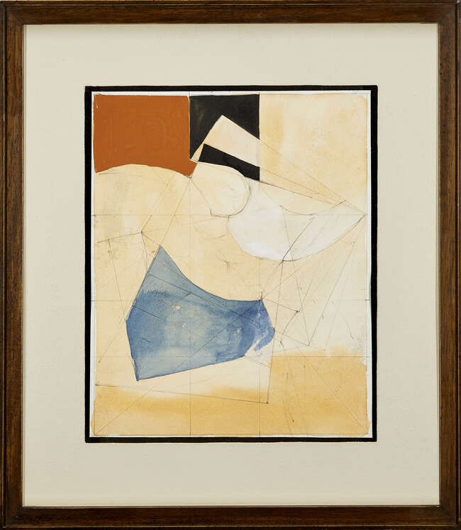 
	
		Adrian Heath, 
		British 1920-1992- 
		 
		Untitled in orange, red and green;...