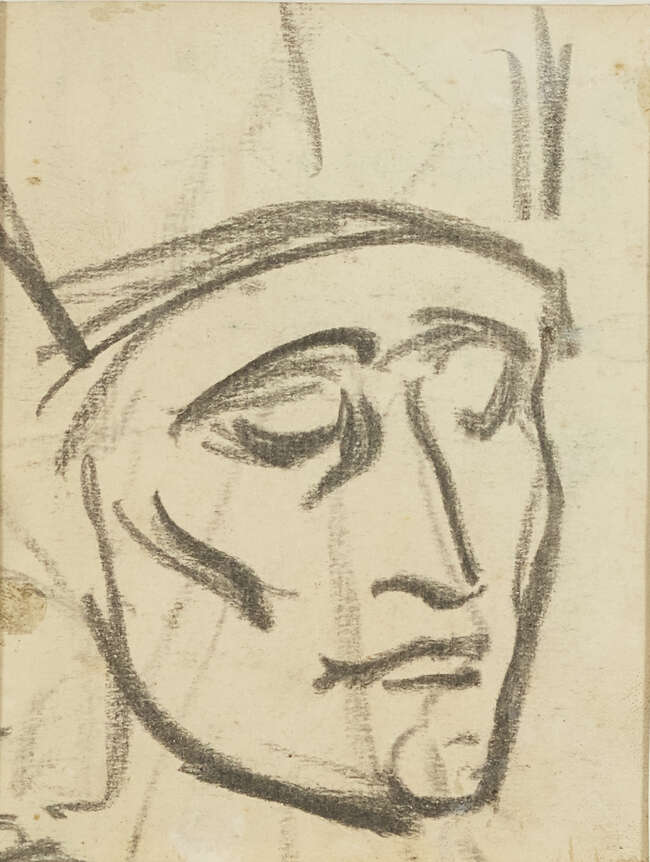 
	
		Henri Gaudier-Brzeska,
		French 1891-1915-
		 
		Study for Madonna, 1912;
		 
		pencil...