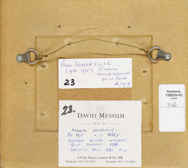 
	
		Peggy Somerville, 
		British 1918-1975-
		 
		Classical English Landscape; 
		 
		