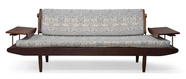 
	
		R.W Toothill, 
		 
		&#39;Wentworth&#39; sofa, circa 1960, 
		Afromosia, brass, lacquered...