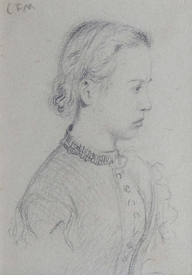 
	
		Charles Fairfax Murray, 
		British 1849-1919- 
		 
		Portrait of a woman, head and...