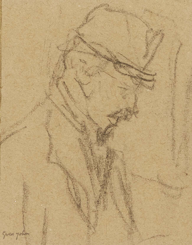 
	
		Gwen John,
		British 1876-1939-
		 
		Profile of Bourgeois;
		 
		black chalk on...
