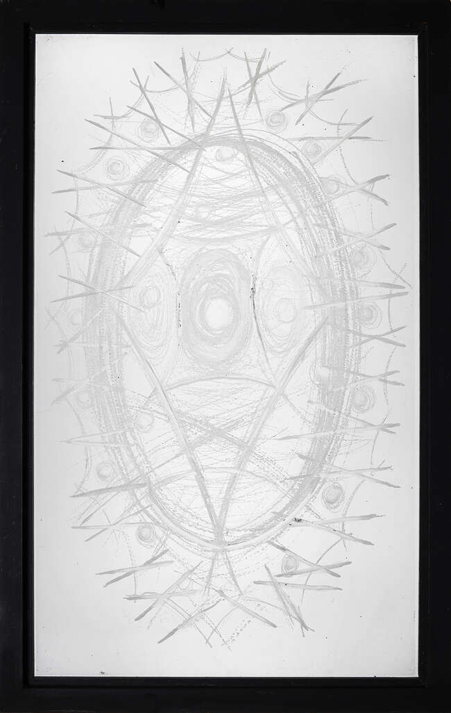 
	
		John Hutton (1906-1978), an engraved glass window
		Abstract Nest and Thorns, 1960-1970,...