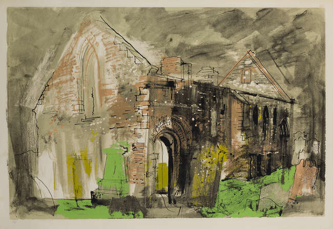 
	
		John Piper CH,
		British 1903-1992-
		 
		Whithorn Priory [Levinson 248], 1975;
		 
		