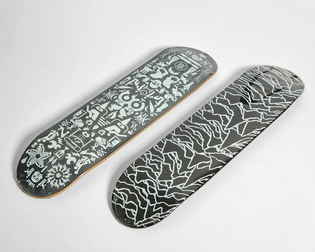 
Ryan McGinness, American, b.1972
 
Skateboard deck for Supreme, NY;
 
screen printed black...