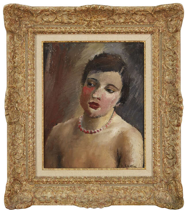 
	
		Vera Rockline,
		Russian, 1896-1934
		
		Jeune femme au collier de perles (young woman...