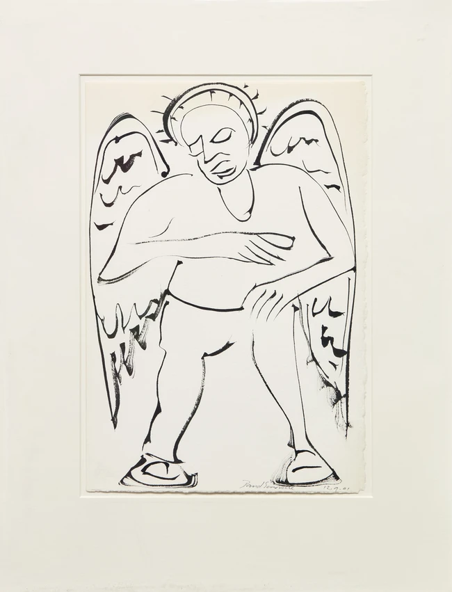 David Somerville, 
British b.1962 - Four ink on paper works including 'Angel, 2001'; ink on...