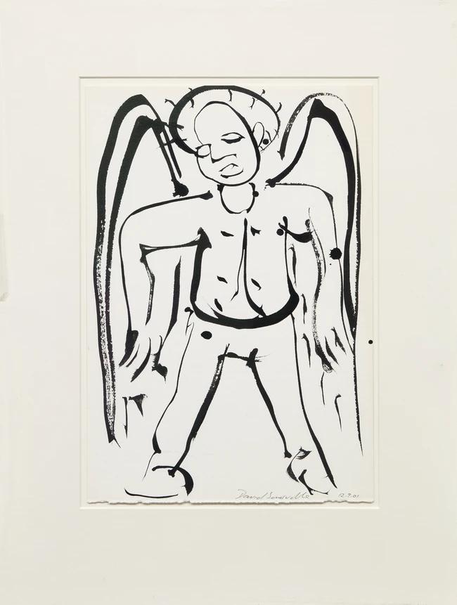 David Somerville, 
British b.1962 - Four ink on paper works including 'Angel, 2001'; ink on...