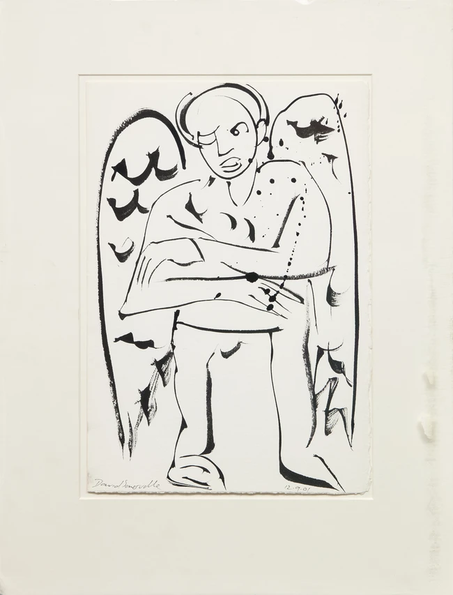 David Somerville, 
British b.1962 - Four ink on paper works including 'Angel, 2001'; ink on...