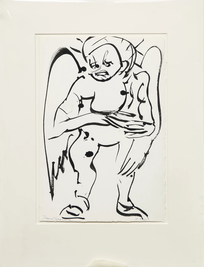 David Somerville, 
British b.1962 - Four ink on paper works including 'Angel, 2001'; ink on...