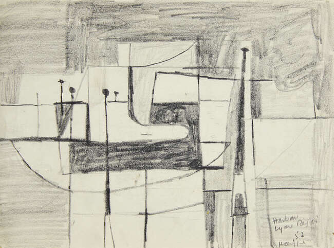 
	
		Henry Cliffe, 
		British 1919-1983- 
		Lyme Regis, 1952; 
		pencil, signed, titled and...
