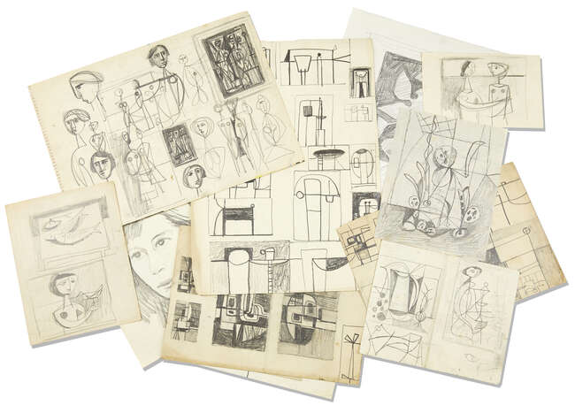 
	
		Henry Cliffe, 
		British 1919-1983- 
		Lyme Regis, 1952; 
		pencil, signed, titled and...