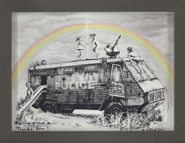 
	
		Banksy, 
		British b.1974-
		Police Riot Van (Dismaland Gift Print) 2015; 
		 
		digital...