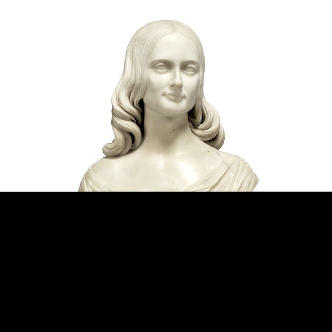 
	
		Sir John Robert Steell, Scottish, 1804-1892, a marble bust of a young woman, dated 1856,...