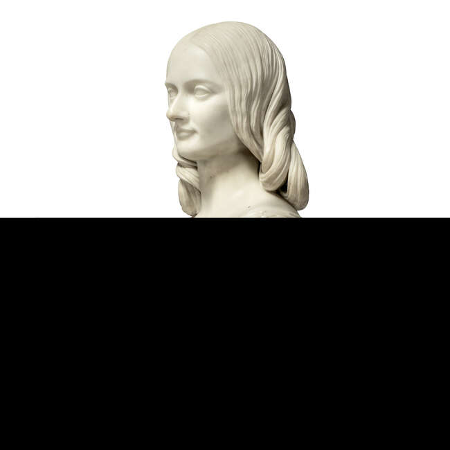 
	
		Sir John Robert Steell, Scottish, 1804-1892, a marble bust of a young woman, dated 1856,...