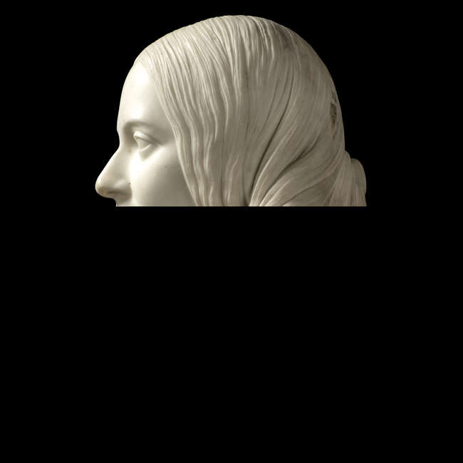
	
		Sir John Robert Steell, Scottish, 1804-1892, a marble bust of a young woman, dated 1856,...