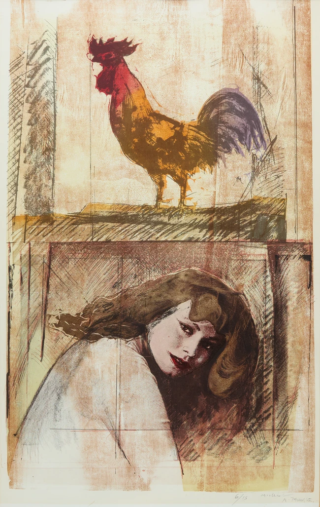 To Be Sold with No Reserve: Michael Rothenstein RA, British 1908-1993, Woman and Cockerel; 