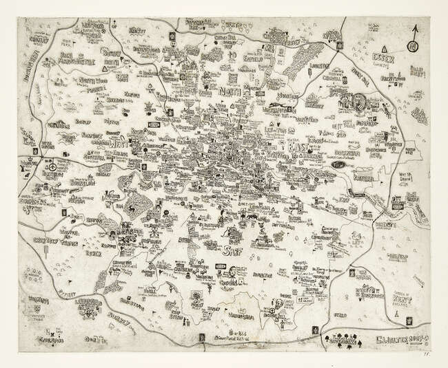 
	
		Stephen Walter, 
		British b.1975- 
		 
		London Etching, 2007; 
		 
		etching on...