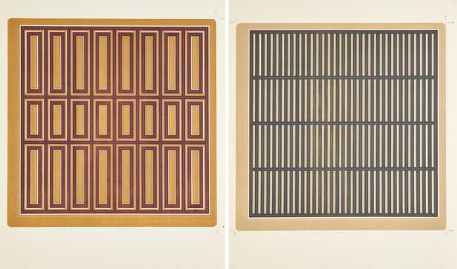 
	
		Gordon House, 
		British 1932-2004- 
		 
		F Mitred Matrix and C Vertical Screen, 1970;...