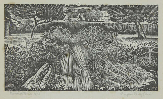 
	
		Douglas Percy Bliss,
		British 1900-1984-
		 
		Harvest Time, 1945;
		 
		wood...