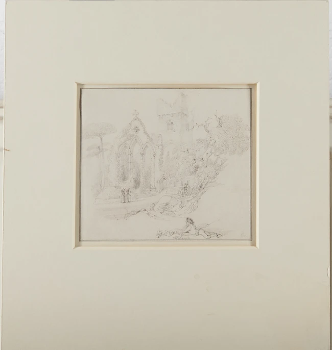 Circle of John Sell Cotman, British 1782-1842- 
View of a figure resting before a ruined...